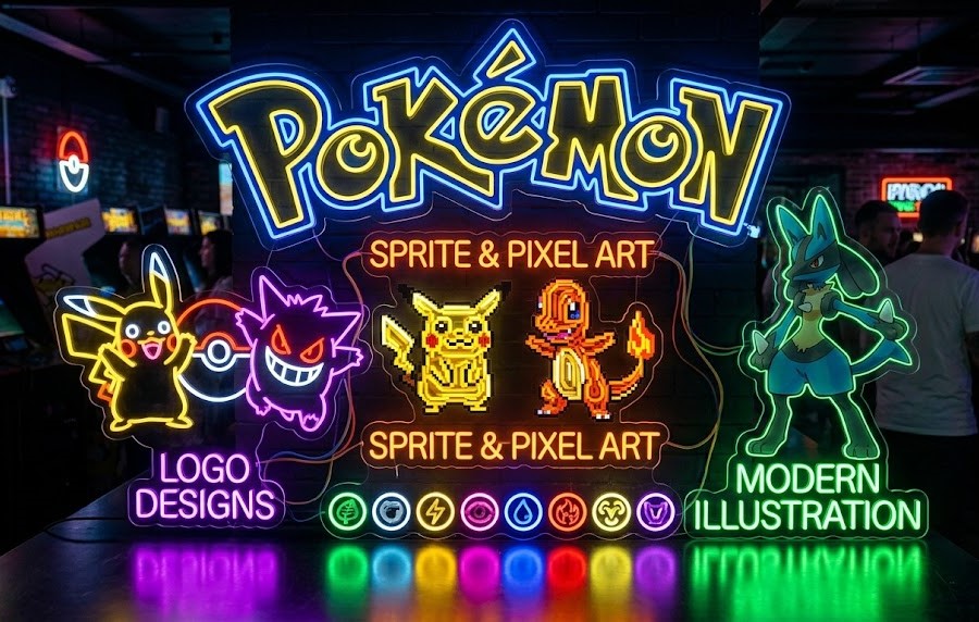 Types of Pokémon Neon Signs