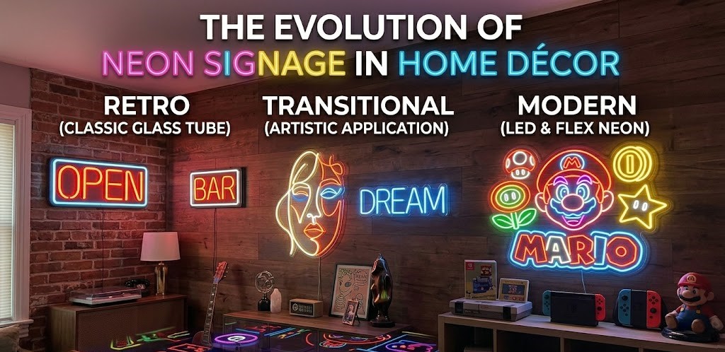 The Evolution of Neon Signage in Home Décor
