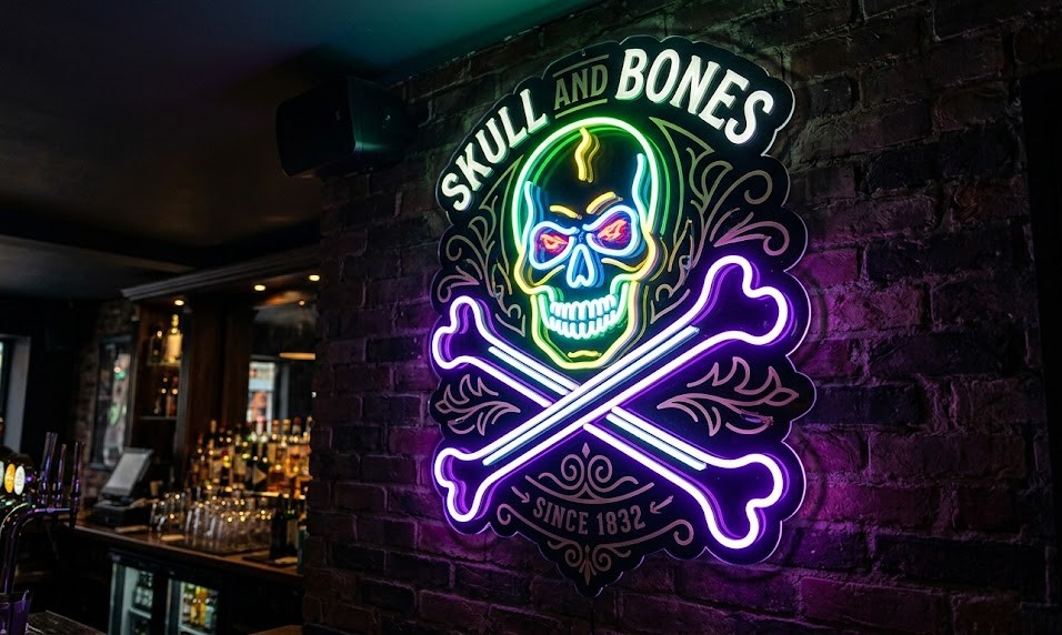 Symbolism Behind Skull and Bone Neon Signs