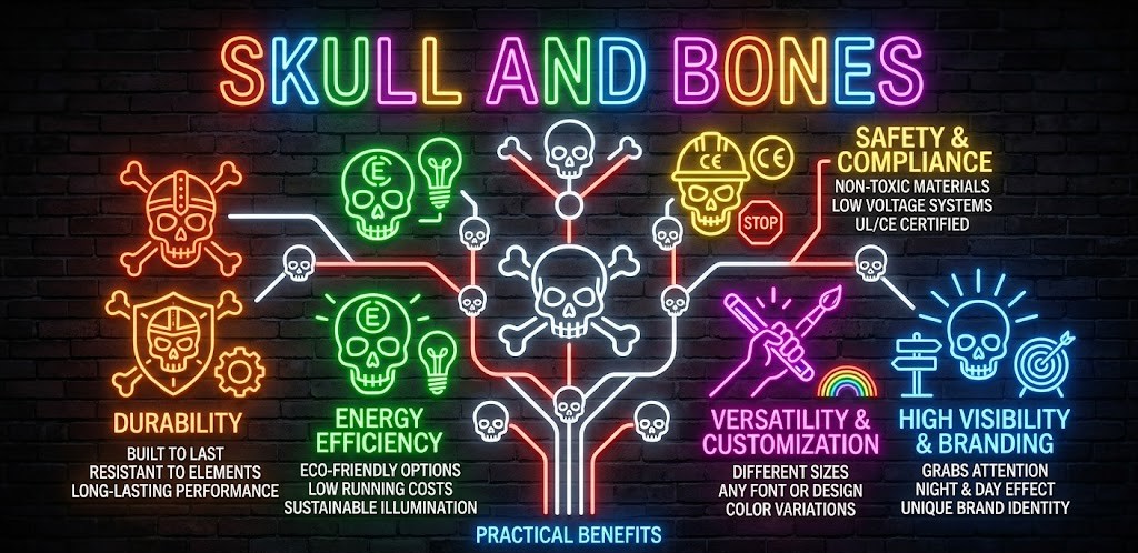 Practical Benefits of Skull and Bone Neon Signs