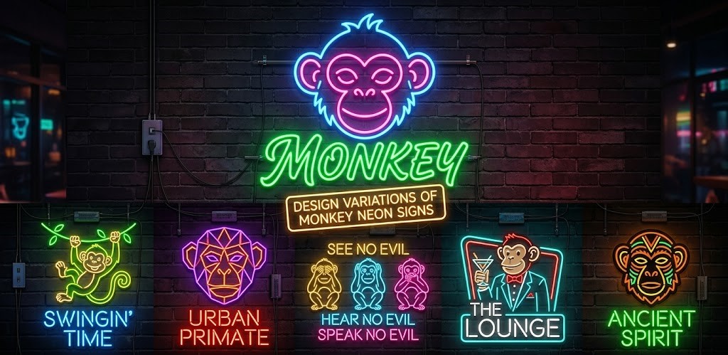 Design Variations of Monkey Neon Signs