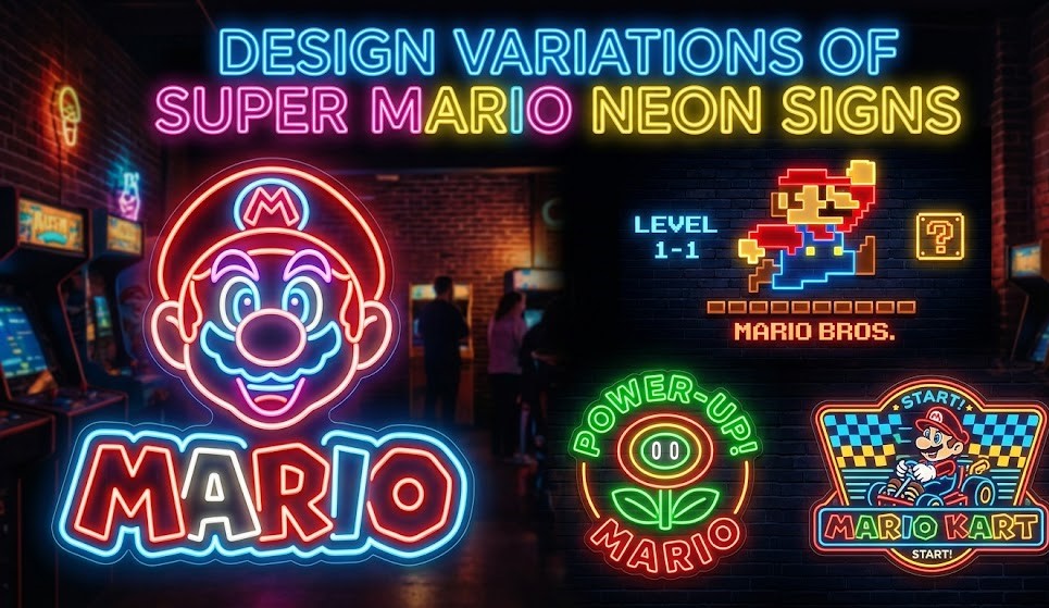 Design Variations of Super Mario Neon Signs